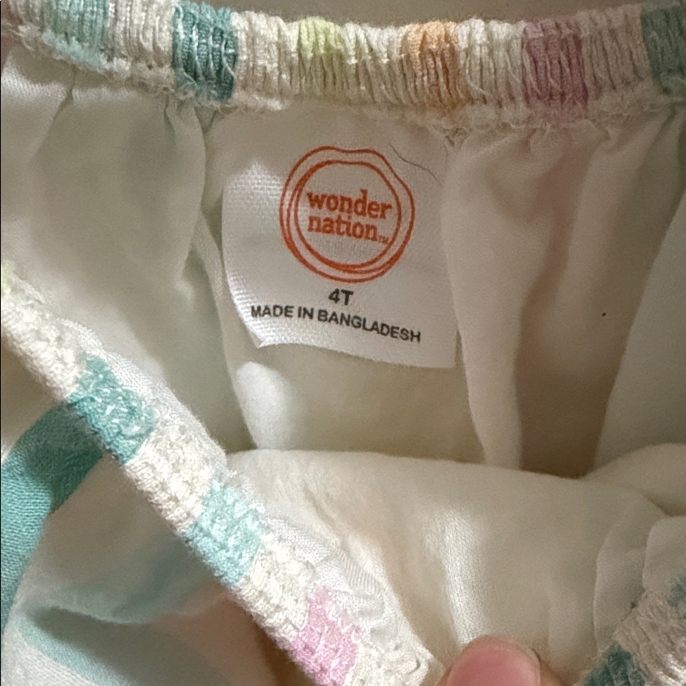 wonder nation Pastel Striped Ruffle Tank Top - Pink, Yellow, Mint, Cream - Picture 3 of 4